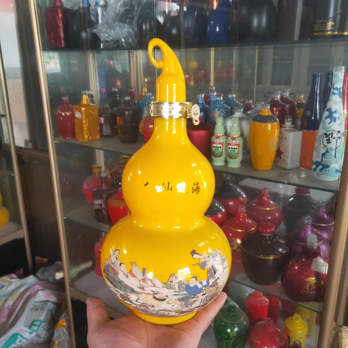 厂家定制酒瓶彩色玻璃瓶喷涂烤花酒瓶葫芦酒瓶三斤坛子
