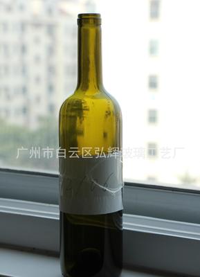 出口贸易500ml棕色红酒瓶,红酒瓶UV喷涂、红酒瓶烫金 印